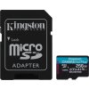Kingston MicroSDXC karta 256GB Canvas Go! Plus, R:200/W:160MB/s, Class 10, UHS-I, U3, V30, A2 + Adaptér