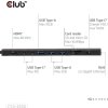 Club3D Dokovací stanice USB-C 10v1, 140W PD, 1xHDMI, 3xUSB-C, 3xUSB, 1xRJ45, černá