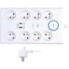 Solight přepěťová ochrana, 8z, USB A+C, 2m, bílá