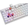 Herní mechanická klávesnice Genesis THOR 404/RGB/Outemu Peach Silent/Drátové USB-A/US layout/Bílá
