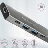 AXAGON HMC-5G21, USB 10Gbps hub, porty 2x USB-A, 2x USB-C, HDMI 4k/30, PD 60W, kábel USB-C 13cm