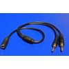 Redukce audio 4 pólový jack3,5F - 2x jack3,5M