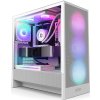 NZXT skříň H5 Flow RGB edition / 1x360 mm RGB core fan / 1x120mm / USB 3.0 / USB-C 3.1 / průhledná bočnice / mesh /bílá