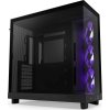 NZXT skříň H6 Flow RGB dvoukomorová / MidT / 3x120mm RGB fan / 2xUSB 3.2 / USB-C / prosklená / černá