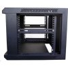 XtendLan 19" nástěnný rozvaděč 6U 600x600, nosnost 60 kg, skleněné kouřové dveře, svařovaný, černý