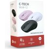 C-TECH myš Dual mode WLM-12PK, bezdrátová, 1600DPI, 6 tlačítek, růžová, USB nano receiver