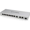 Zyxel XGS1250-12 12-portový gigabitový webový manažovateľný prepínač, 8x Gigabit RJ45, 3x MultiGig 1/2.5/5/10G, 1x SFP+