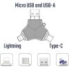 USB Flash disk Viking 3.0 4v1 s konektorom Lightning/Micro USB/USB/USB-C, 128 GB, čierna