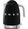 Smeg KLF04BLEU rychlovarná konvice, 1,7 l (7 šálků), 2400 W, styl 50. let, řízení teploty, 7 programů, černá