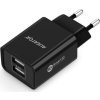 Aligator síťová nabíječka, 2x USB, smart IC, 2,4 A, černá