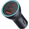 Baseus rychlonabíjecí adaptér do automobilu 2*USB-C + USB-A 65W tmavě šedá