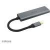 AKASA Hub USB-C 4x USB 3.0 port, hliník