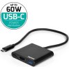 PORT HUB USB-C, HDMI 1X 4K + USB-A + USB-C, černá