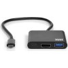 PORT HUB USB-C, HDMI 1X 4K + USB-A + USB-C, černá