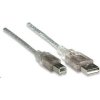 MANHATTAN USB kábel 2.0 Kábel A-B 5 m (strieborný)