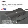 Club3D Dokovací stanice USB-C 7v1, 2xDP, 2xUSB-C, 2xUSB, 1xRJ45, černá