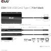 Club3D Dokovací stanice USB-C 7v1, 2xDP, 2xUSB-C, 2xUSB, 1xRJ45, černá