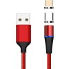 PREMIUMCORD Magnetický nabíjací a dátový kábel micro USB a USB-C 1 m, červený
