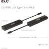 Club3D Hub USB-C, rozbočovač 6 v 1 s HDMI 8K30Hz, 2xUSB typu A, RJ45 a 2xUSB typu C, Data a PD nabíjení 100W