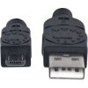 MANHATTAN Pripojovací kábel USB 2.0 A samec / Micro-B samec, 1.8 m, čierna