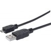 MANHATTAN Pripojovací kábel USB 2.0 A samec / Micro-B samec, 1.8 m, čierna