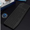 C-TECH Klávesnice WLTK-02, Bezdrátová, Touchpad, černá