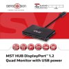 Club3D Video hub MST (Multi Stream Transport) DisplayPort na 4x DisplayPort, napájanie USB