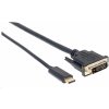 Manhattan kábel USB-C na DVI, 2 m, čierny