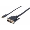 Manhattan kábel USB-C na DVI, 2 m, čierny