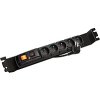 Solarix Napajeci panel ACAR F5 FA 3m 5 pozic BK včetně držáků do 19" lišt 1U, ACAR-F5-FA