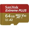 Karta SanDisk micro SDXC 64GB Extreme PLUS (200 MB/s Class 10, UHS-I U3 V30) + adaptér