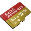 Karta SanDisk micro SDXC 64GB Extreme PLUS (200 MB/s Class 10, UHS-I U3 V30) + adaptér