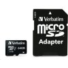 Karta VERBATIM MicroSDXC 64GB Pro, U3 + adaptér
