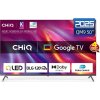 CHiQ U50QST TV 50", UHD, QLED, ultratenká, Google TV, DLG 120 Hz, Dolby Audio, Frameless, metalická