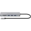 MANHATTAN Dokovací stanice USB-C 9v1, 1xHDMI, 2xUSB-C, 3xUSB, 1xRJ45, čtečka SD karet, šedá