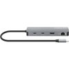 MANHATTAN Dokovací stanice USB-C 9v1, 1xHDMI, 2xUSB-C, 3xUSB, 1xRJ45, čtečka SD karet, šedá