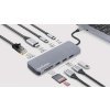 MANHATTAN Dokovací stanice USB-C 9v1, 1xHDMI, 2xUSB-C, 3xUSB, 1xRJ45, čtečka SD karet, šedá