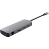 TRUST Dokovací stanice DALYX USB-C, 8v1, HDMI, RJ45, 2xUSB-C, 2xUSB-A, microSD/SD karta, šedá