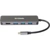 D-Link DUB-2333 USB-C Hub with HDMI and 3x USB3.0, mini docking station