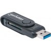MANHATTAN Mini čítačka pamäťových kariet, 24 v 1, USB 3.0, čierna, externá