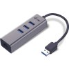 iTec USB 3.0 Kovový HUB 3 porty + adaptér Gigabit Ethernet