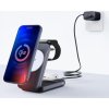 3mk bezdrátová nabíječka - MagRocket 3-in-1, technologie Qi2, 15W, černá