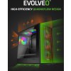 EVOLVEO Panthera, skříň mATX, 6x ARGB ventilátor 120mm, dřevěný přední panel + skleněná bočnice