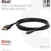 Club3D Kabel USB-C na DisplayPort 2.1 DP54 Bi-Directional, 8K120Hz, 4K480Hz, 2m
