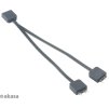 AKASA rozdeľovač pre RGB LED 1x samica/2x samec, 2ks v balení, čierny