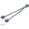 AKASA rozdeľovač pre RGB LED 1x samica/2x samec, 2ks v balení, čierny