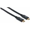 Kábel Manhattan USB-C, USB 3.1, Gen 1, USB-C samec na USB-C samec, 5 Gb/s, 2 m, čierna