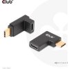 Club3D set adapterů USB-C Gen2 angled adapter set of 2, 4K120Hz, 240W, (M/F)