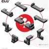 Club3D set adapterů USB-C Gen2 angled adapter set of 2, 4K120Hz, 240W, (M/F)