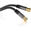 Kábel PREMIUMCORD, satelitná anténa F samec - F samec (135 dB) 4x tienený 1,5 m